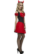 Wicked Devil Costume Adult Red Black Dress Underskirt and Horns Headband 2
