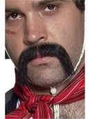Authentic Western Mexican Handlebar Moustache Adult Black Self Adhesive 1