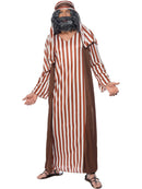 Shepherd Costume Adult Striped Nativity Robe and Headpiece 4