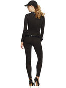 Fever FBI Flirt Costume Adult Black Bodysuit Belt and Cap 3