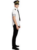 Fever Mile High Costume Kit Adult White Shirt Black Tie and Hat 2