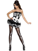 Fever Skeleton Costume Black Dress with Detachable Clear Straps 6