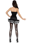 Fever Skeleton Costume Black Dress with Detachable Clear Straps 4