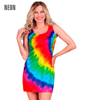 Neon Tie Dye Party Fashion Dress  Dress 