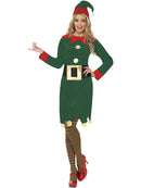 Jolly Green Elf Costume Adult Xmas Fancy Dress With Hat and Belt 1