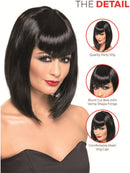 Vamp Wig Short Black with Fringe Glam Halloween Costume Hair 3