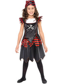 Pirate Skull and Crossbones Costume Kids Red Black Dress and Bandana 2