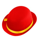 Red Bowler Hat Felt