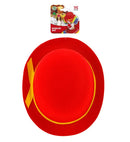 Red Bowler Hat Felt