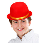 Red Bowler Hat Felt