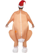 Inflatable Roast Turkey Costume Adult Bodysuit with Self Inflating Fan and Xmas Hat 3