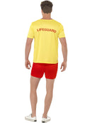 Baywatch Mens Beach Costume Adult Yellow Top and Red Shorts 3