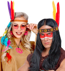 Set Of 12 Native Indian Feathers 35 Cm - 6 Col. Ass