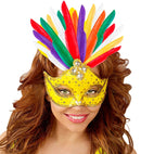 Set Of 12 Native Indian Feathers 35 Cm - 6 Col. Ass