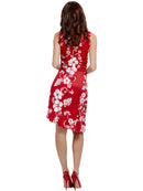Hawaiian Beauty Costume Adult Red White Dress Hairpiece and Bracelet 3