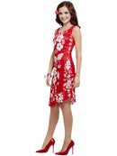 Hawaiian Beauty Costume Adult Red White Dress Hairpiece and Bracelet 2