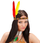 Native Indian Headband With 2 Feathers 2 Colors Ass.