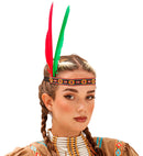 Native Indian Headband With 2 Feathers 2 Colors Ass.
