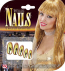 Set Of 15 Gold Metallic Nails With 30 Adhesive Tabs