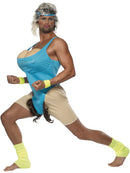 Lets Get Physical Work Out Costume Adult Blue Bodysuit Headband 4