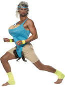 Lets Get Physical Work Out Costume Adult Blue Bodysuit Headband 4