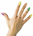 Set Of 12 Neon Nails With 24 Adhesive Tabs - 4 Colors Ass.