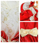 Clementina  Dress With Wire Hoop, Ribbon Belt, Hat 