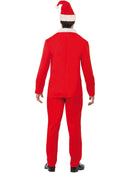 Santa Cool Costume Adult Red Jacket Trousers Hat Mock Shirt and Tie 3