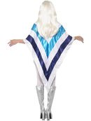 70s Super Trooper ABBA Poncho Adult White Blue 3