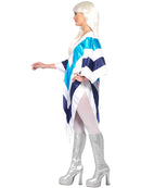 70s Super Trooper ABBA Poncho Adult White Blue 4