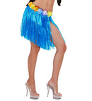 Hawaiian Miniskirt With Flower Belt - Blue Color - 45 Cm