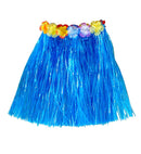 Hawaiian Miniskirt With Flower Belt - Blue Color - 45 Cm