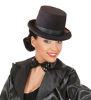 Flocked Top Hat & Bowler Hat With Decorative Ribbon
