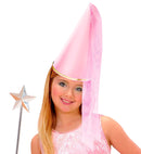 Satin Fairy Hat With Veil Light Pink
