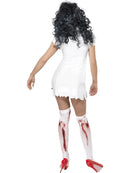 Zombie Nurse Costume Ladies White Dress with Latex Wound Detail 3