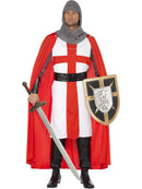 St George Hero Costume Adult Tunic Red Cape Crusader Outfit 1