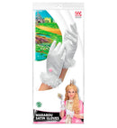 White Satin Gloves With Marabou Trim Child Size