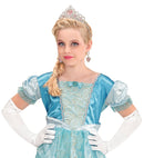 White Long Satin Gloves With Strass Trim Child Size