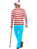 Wheres Wally? Licensed Costume Adult Red White Blue Trousers Top Hat and Glasses 3