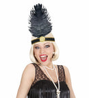 Charleston Headband With Feather3 Colors Ass.