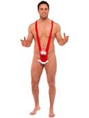 Santa Kini Red White with Santa Face Xmas Party Costume 4