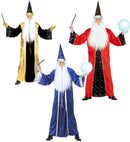 Fantasy Wizard 3 Colors Ass.  Robe, Hat 