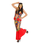 Hippie Woman  Top, Vest, Pants, Headband, Necklace With Medallion 