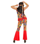 Hippie Woman  Top, Vest, Pants, Headband, Necklace With Medallion 