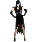 Dark Mistress Velvet  Dress, Gloves, Choker With Gem 