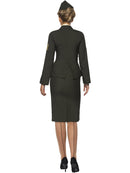 Wartime Officer Costume Green Skirt Jacket with Medal Mock Shirt Front Tie Hat 3