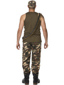 Khaki Camo Costume Adult Vest Trousers Hat 90s Boy Band Style Army Outfit 3
