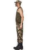 Khaki Camo Costume Adult Vest Trousers Hat 90s Boy Band Style Army Outfit 2