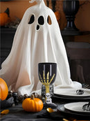 Gothic Wine Glass Adult Black Gold Coloured Skeleton Hand Stem Horror Party Accessory 2