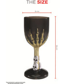 Gothic Wine Glass Adult Black Gold Coloured Skeleton Hand Stem Horror Party Accessory 5